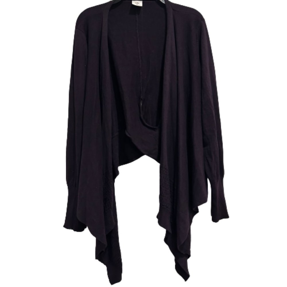 Cabi Plum Long Sleeve Drape Front Cardigan #3844 Women’s Size Large